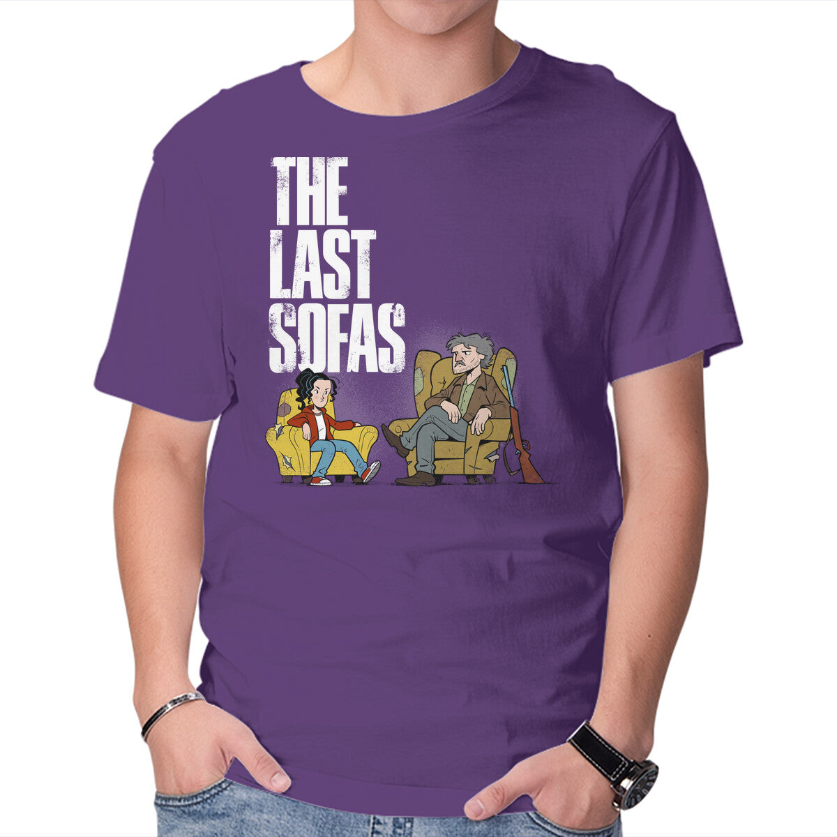 Unisex Crew Neck T-Shirt The Last Sofas Graphic Short Sleeve Casual Tee XS
