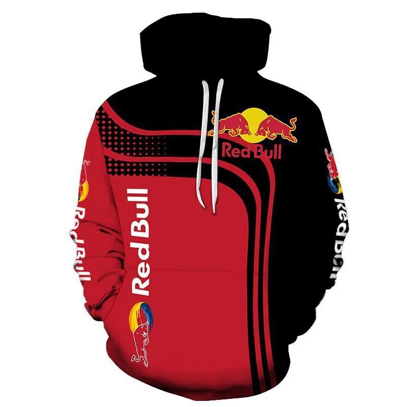 American High Street Men's Autumn Racing and Motorcycle Wear, Red Bull Niche Style, Versatile Top, New Printed Long-sleeved Style