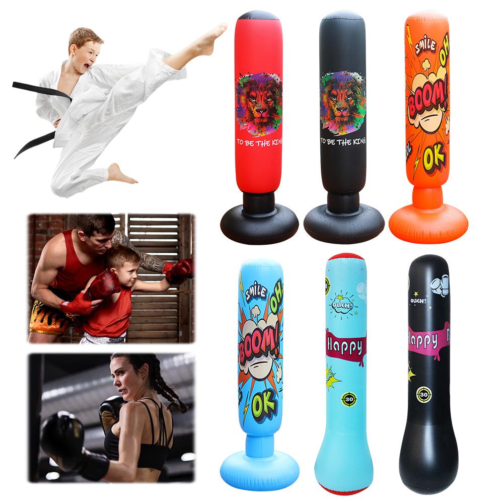 Kids Inflatable Punching Bag Free Standing Boxing Bag Thickened Bounce-Back Punch Bag PVC Tumbler Sandbag for Boxing Training