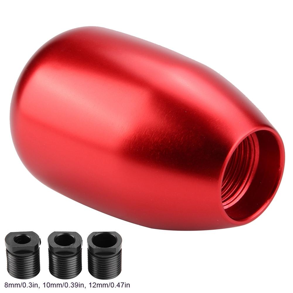 Car 5 Speed Manual Gear Knob Lev Stick with 3 Adapt s 8Celsius10Celsius12mm (Red)
