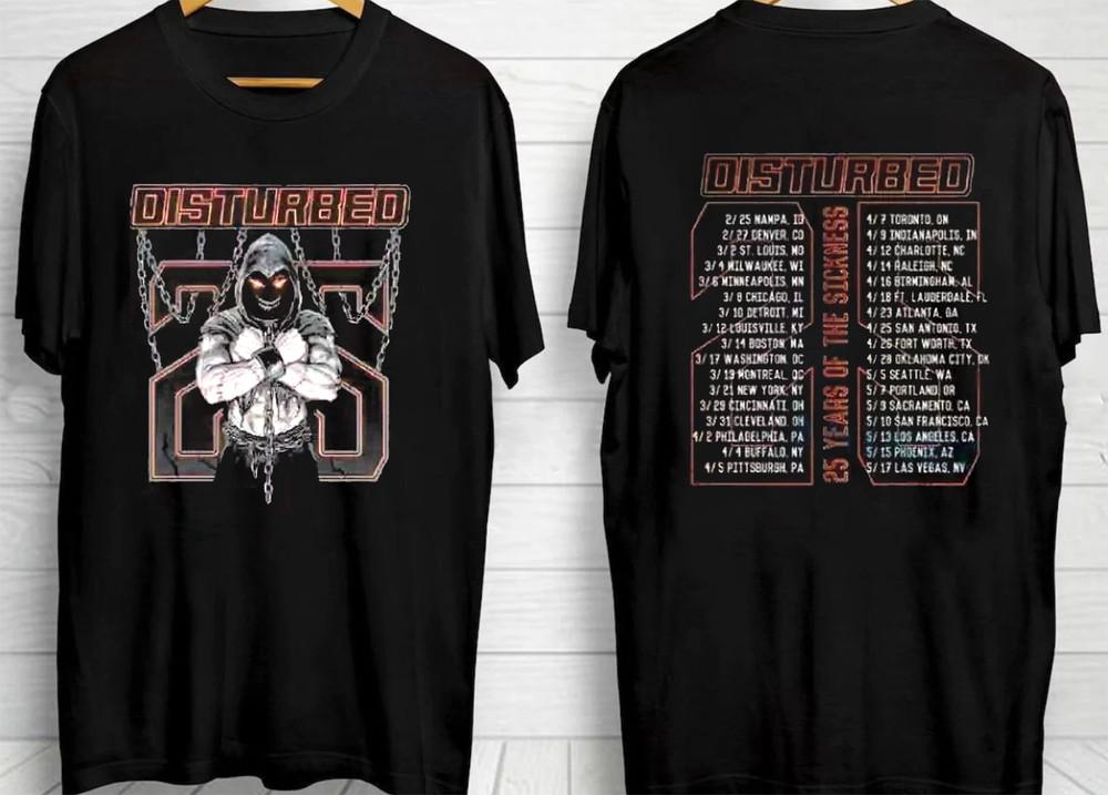 NEW Disturbed The Sickness Chains 2025 Tour Unisex Tshirt S5XL BT854 Unisex T-Shirt L