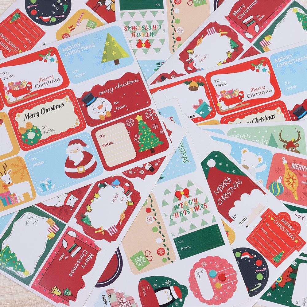 Självhäftande Kaka Godis Etikett Julprydnad Paketetikett Presentpapper Klistermärke God Jul