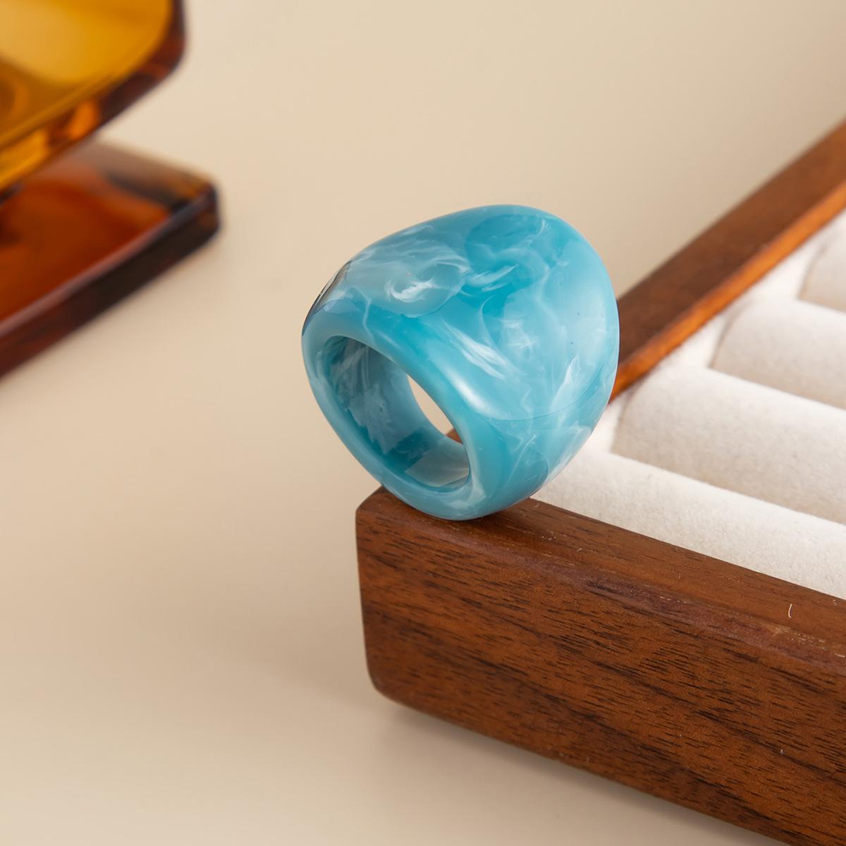 

Корейские Красочные Акриловые Кольца Винтажные Круглые Кольца для Женщин Большое K-pop Кольцо на Палец Панк Смола Кольцо для Сустава Пальца Эстетичные Украшения