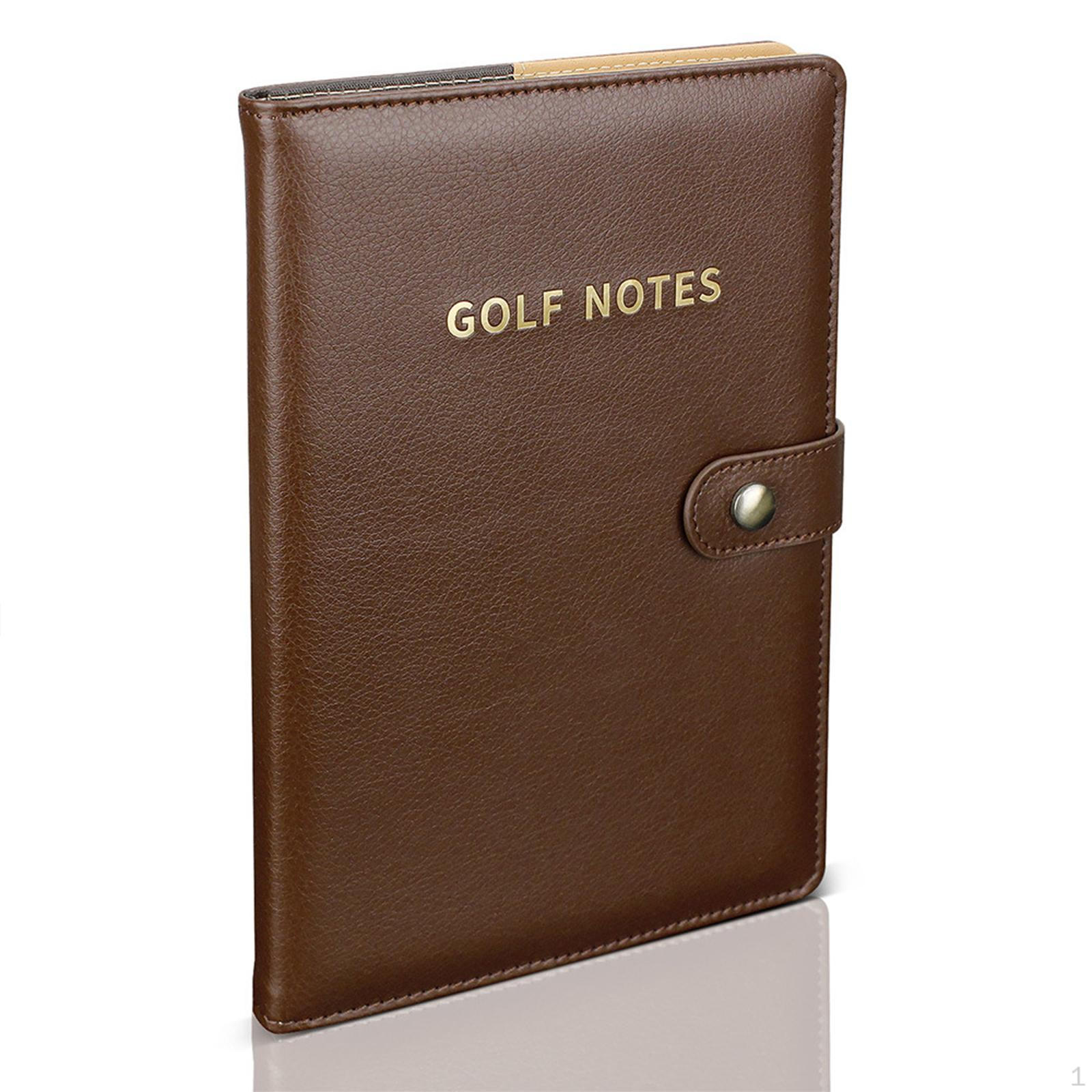 

Golf Scorecard Book Golfs Club Bag Accessories 100 Pages Competition Supplies Yardage коричневий