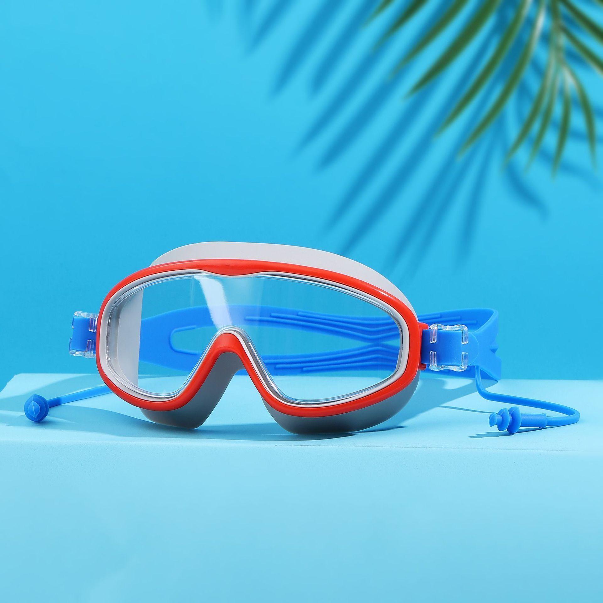 

Очки для плавания противотуманные HD с большой оправой, очки для плавания для мальчиков и девочек, водонепроницаемые CHINA