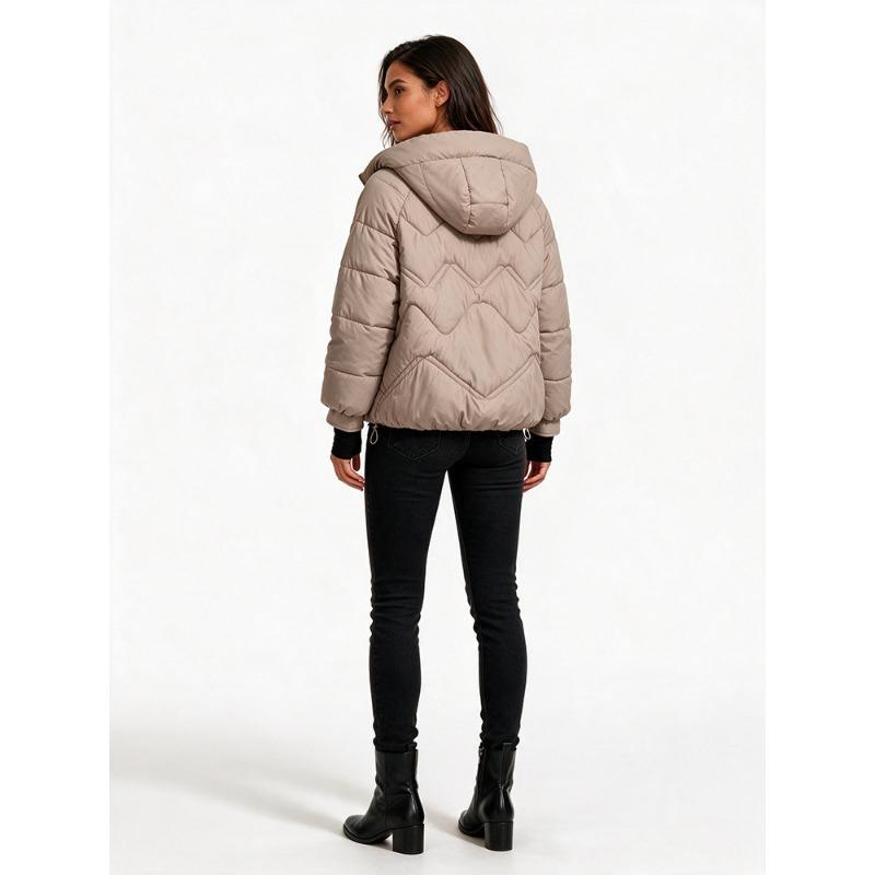 Women S Plus Size Hooded Thick Warm Fitted Puffer Coat