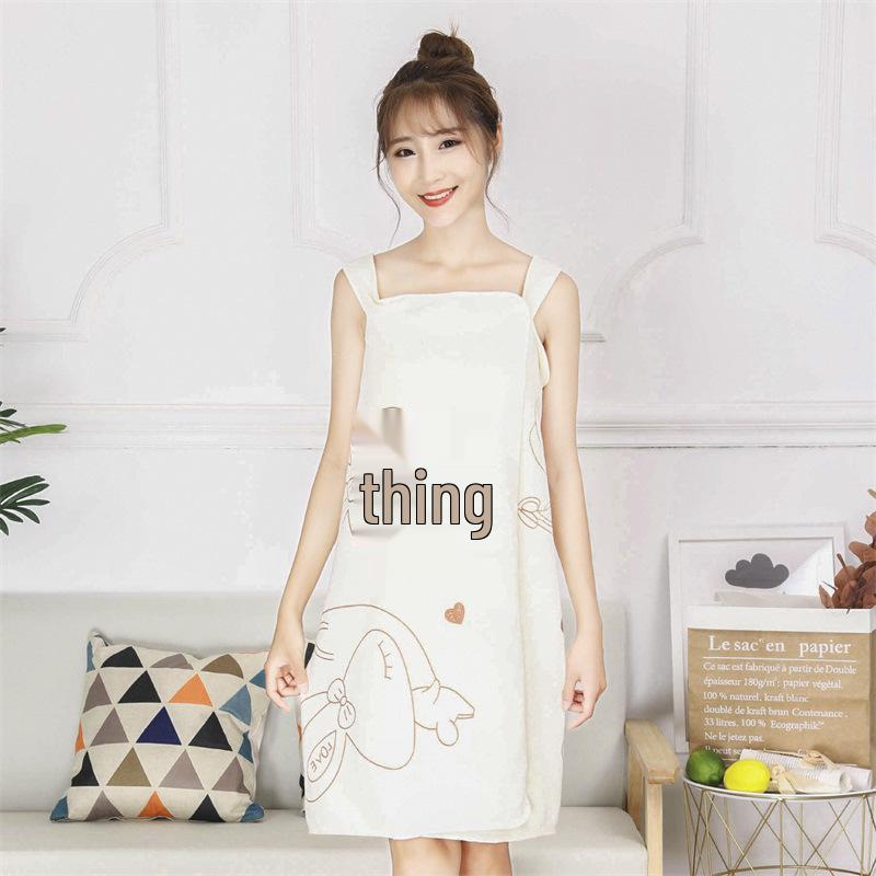 Cartoon Print Wearable Adult Bath Skirt Towel - Thick, Soft, Non-Shedding Beach Towel