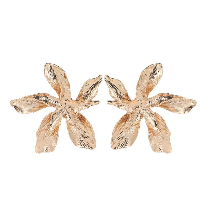 Boutique Luxury Fashion Statement Earrings Geometric Vintage Large Metal Flower Rhinestone Drop Geometric Ear Dangle Vintage fashion