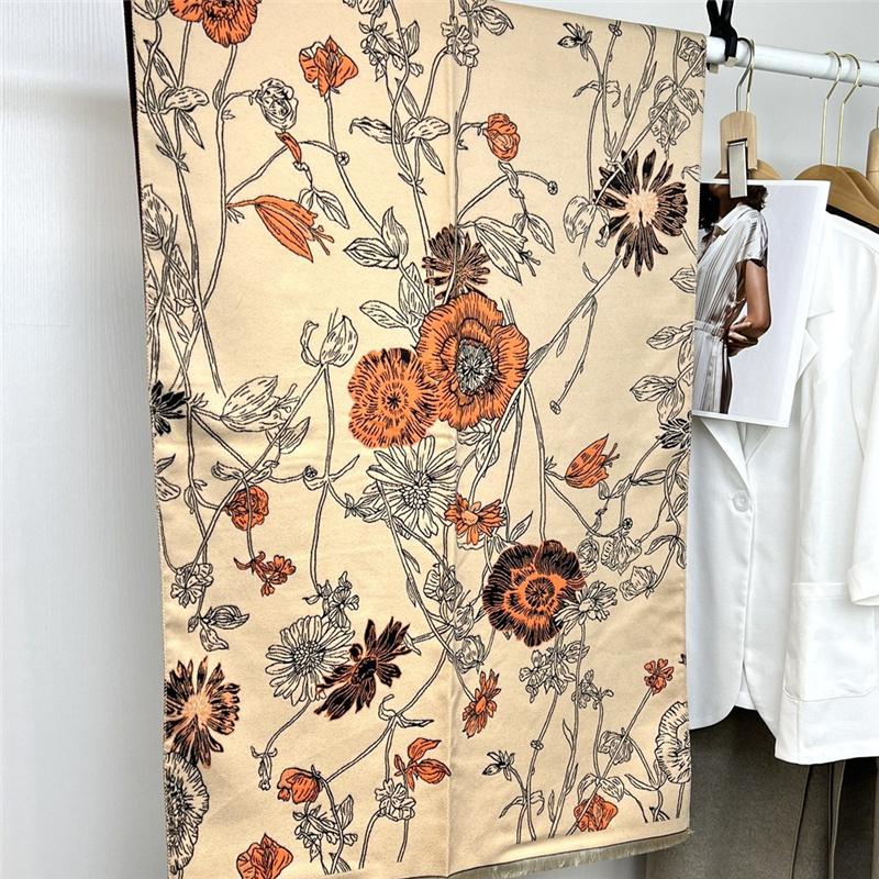 185*65cm Hochwertiger doppelseitiger, verdickter Kaschmir-Imitat-Schal, bedruckt, warmer Schal, Geschenk für Frauen