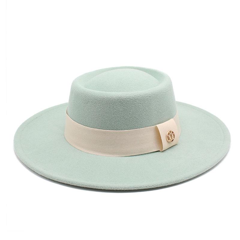 Hat Women'S Season Versatile Wool British Vintage French Celebrity Winter Felt Hat Hepburn Jazz Top Hat