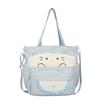 Cartoon Cat Crossbody Bag College Style Large Capacity Shoulder Tote Bag Student Class Book Bag