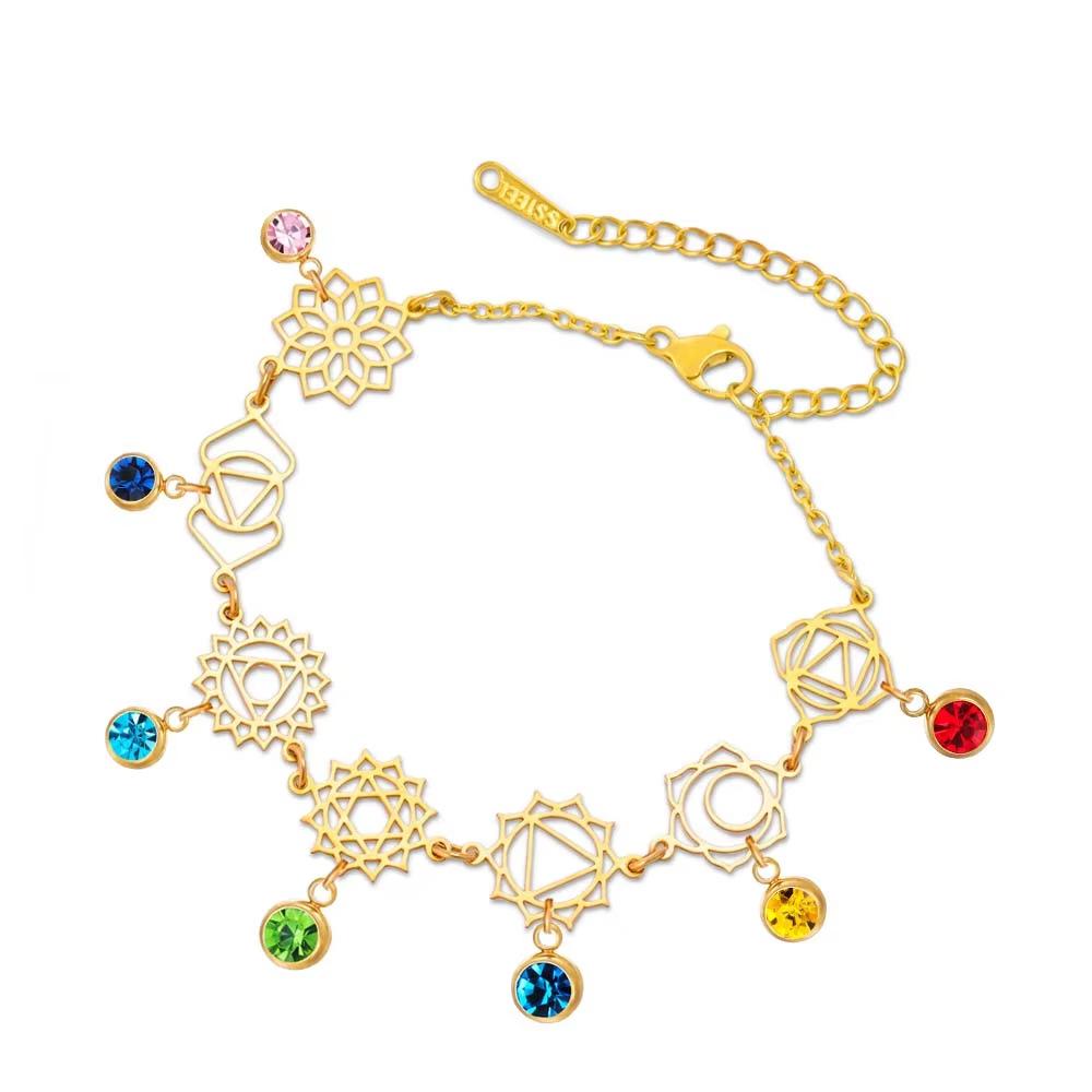 Women's Multi Pendant DIY Handmade Colorful Crystal Bracelet Versatile Decorative Jewelry Chain For Daily Wear And Gift