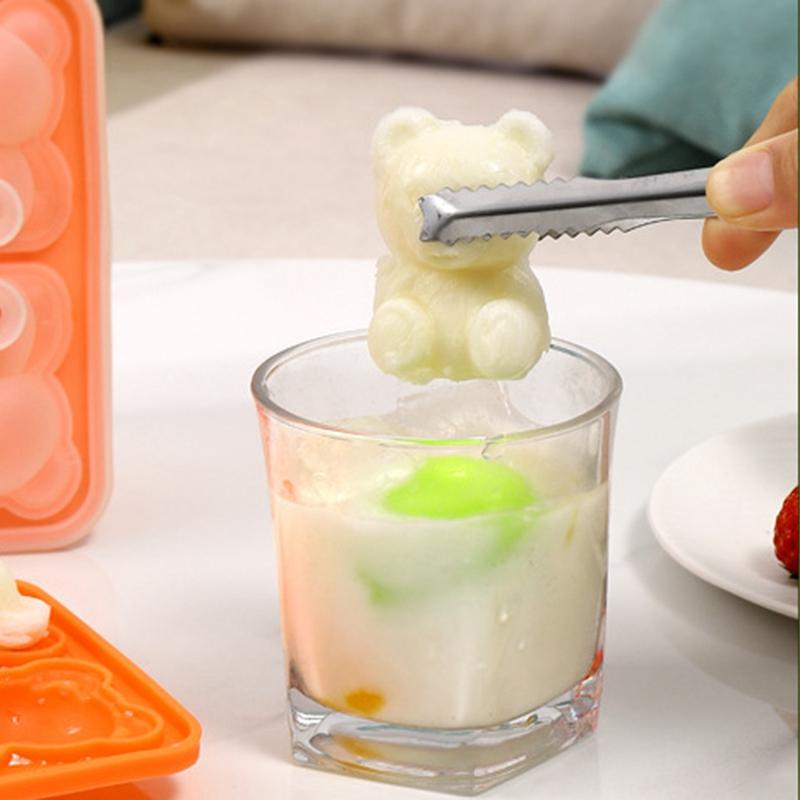 3D Little Bear Shape Ice Cube Silicone Mold Chocolate Cake Mould Candy Dough Mold For Coffee Milk Tea Whiskey Ice Mold