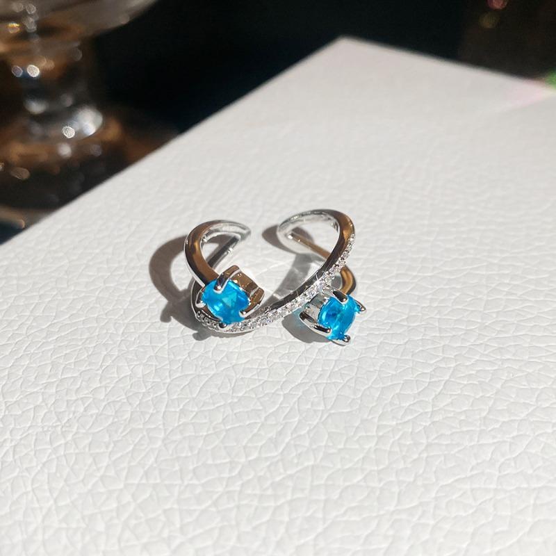 Korean Sweet and Cool Wind Zircon Star Opening Ring Niche High-end Index Finger Ring Light Luxury Personality Temperament Ring Woman