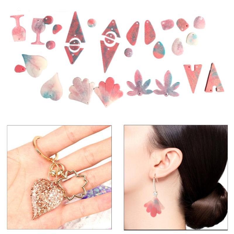 Maple Leaf Heart Geometry Earrings Mould Earring Pendant Silicone Mold Jewellery Making Keychain Epoxy Casting Mold