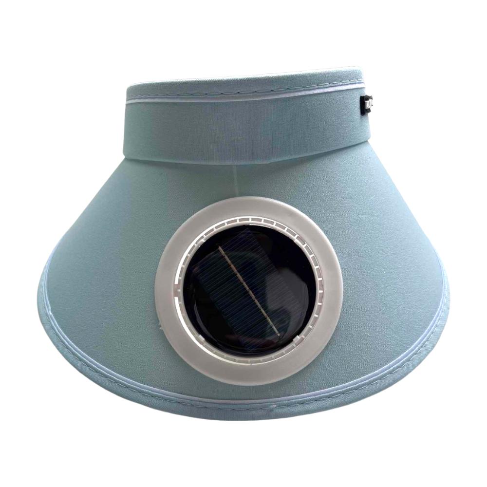 Breathable Outdoor Visor Hat Solar Powered Fan Beach Sunshade Hat Sun Hat with Fan Beach синий
