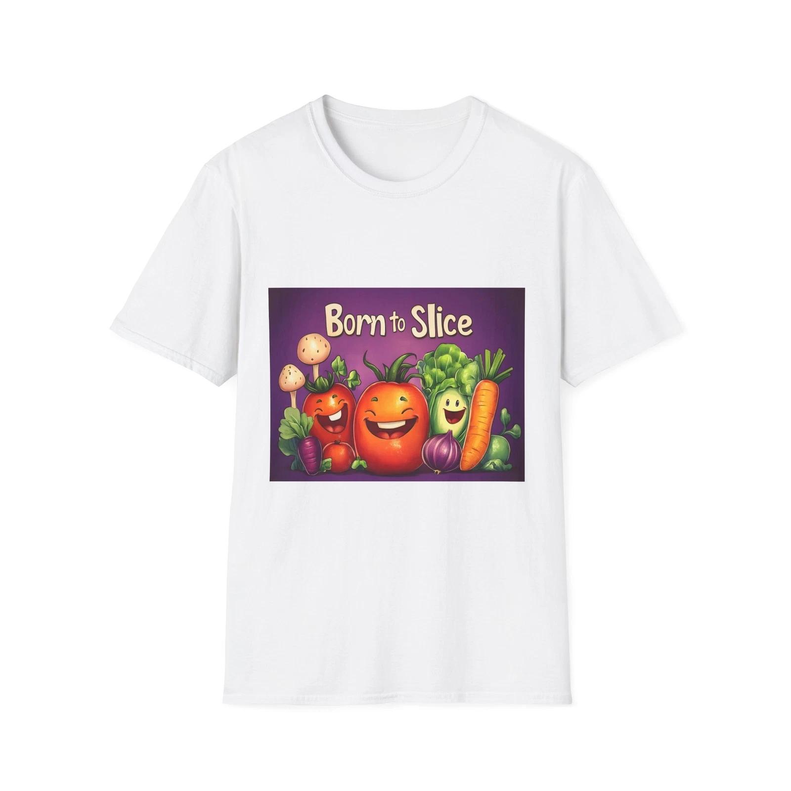

Playful Vegetable Graphic Tee, Born to Slice Shirt, Gardening Gift, Fun Summer 2XL