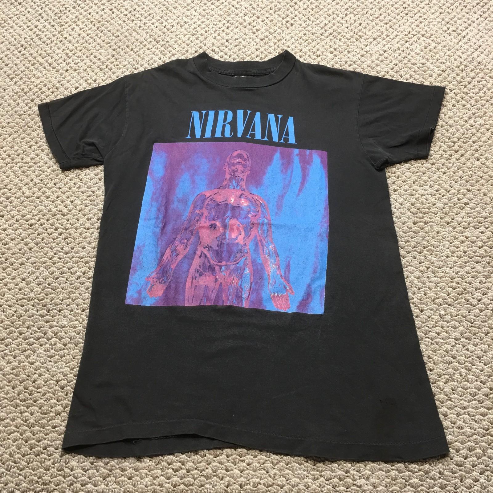 Vintage Nirvana Sliver Mens Large Black Short Sleeve Giant Made in USA Unisex T-Shirt XL