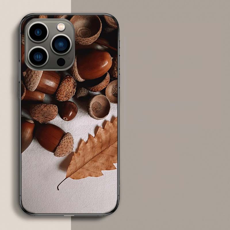 

Autumn Yellow Leaf Acorns and Oak Leaves Phone Case For Iphone 17 Air 15 Pro 14 Plus 16 Pro Max 17E 16E 12 13 Mini 11 Cover Cut iPhone 12 Pro Max