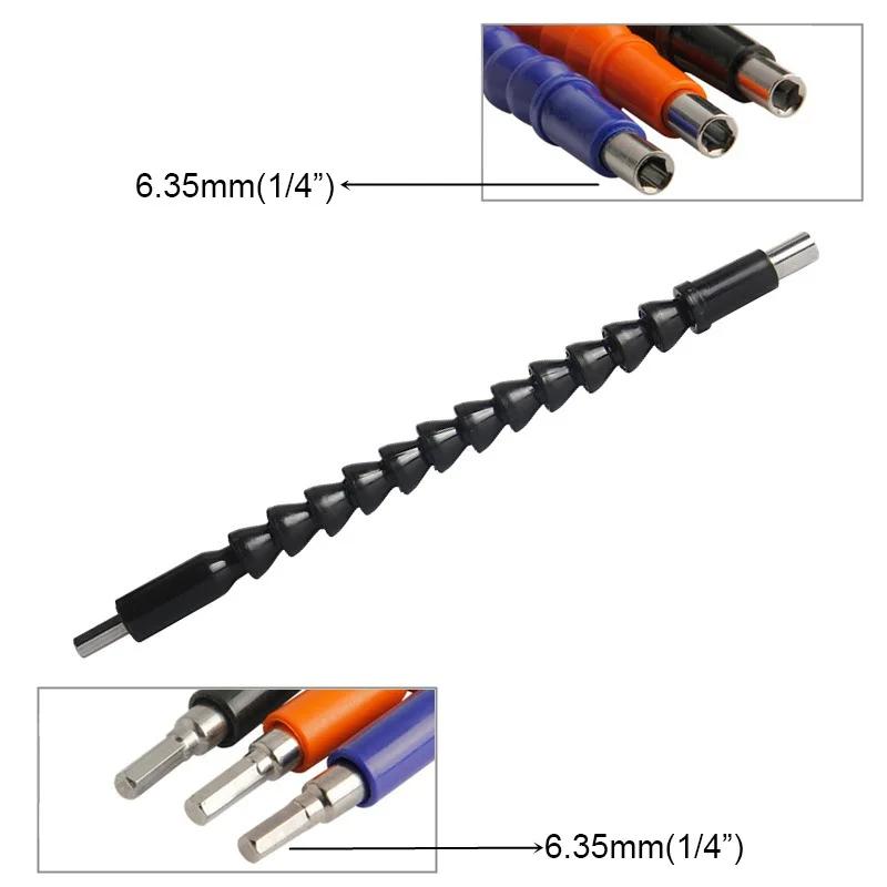 Adaptor de găurit la unghi drept de 105 grade de 1/4 inch și prelungitor flexibil pentru bit de găurit pentru șurubelniță flexibilă cu arbore moale, finisaj fin
