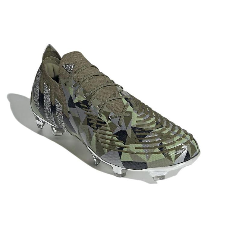 Adidas Predator Edge.1 FG Focus Olive Crystal Unisex Sneakers Green Silver-Metallic Magic-Lime GX3910