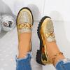 Fashion Women Loafers Plus Size Luxury Sneakers Women Spring Summer Comfort Slip on Flat Shoes Chain Platform Leather Casual Shoes Woman