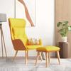 Recliner Chair with Ottoman Mustard Yellow Faux Leather & Fabric