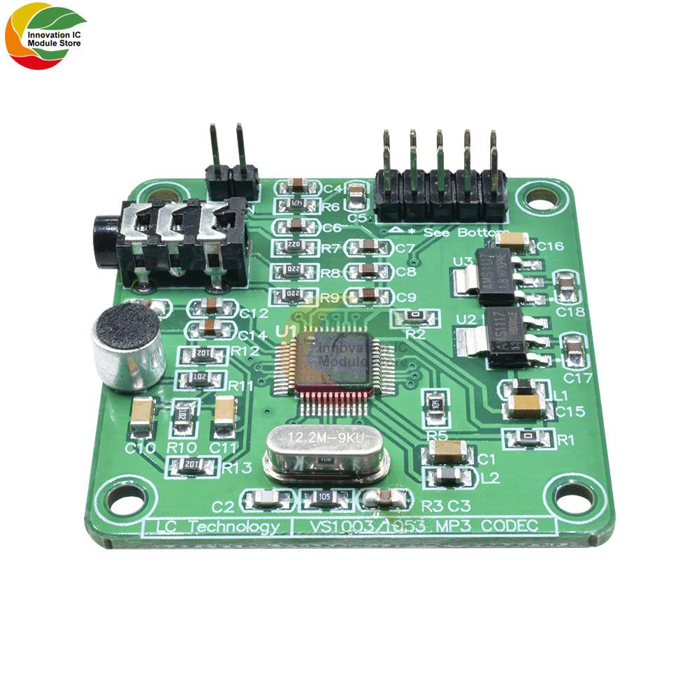 Ziqqucu VS1111 VS1111B MP1 Module With Memory Card Slot VS1111B Ogg Real Time Recording11.188 Mhz Crystal 16 Bit PCM for Arduino
