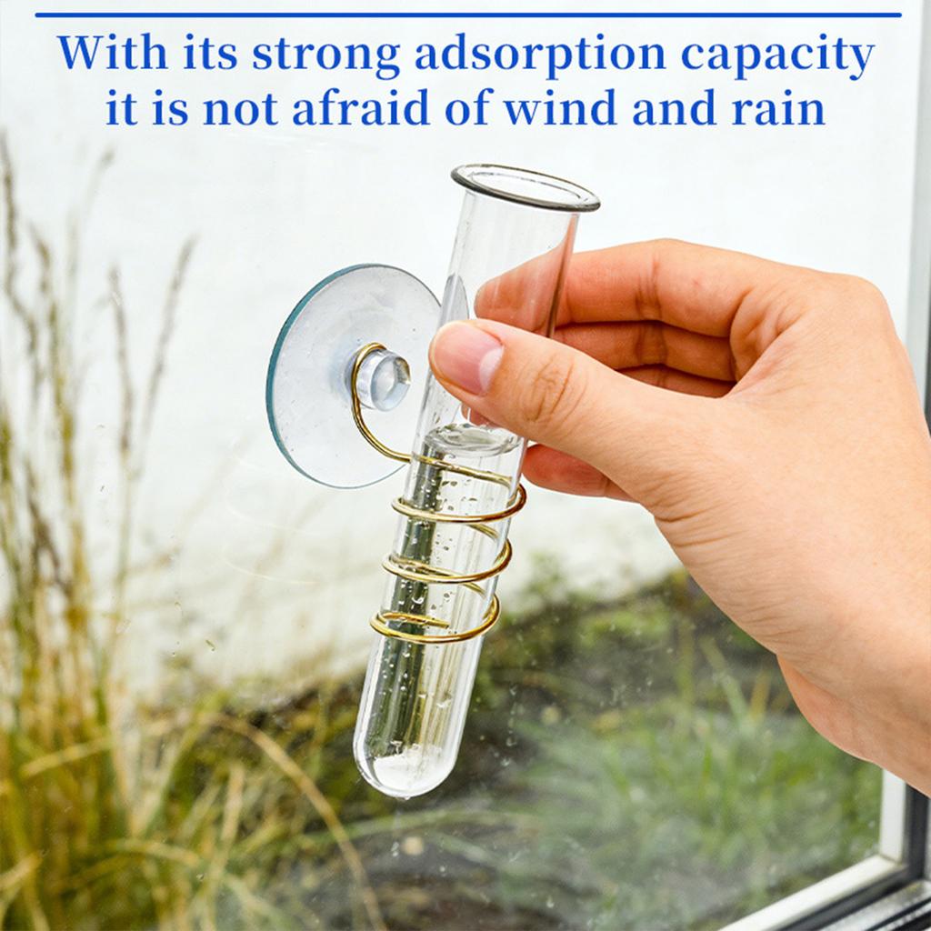 Outdoor Garden Creative Suction Cup Rain Gauge, Wall-mounted Personalized Flower-watering Plastic Container