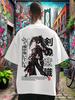 Japanisches Tokio Cartoon-Stil Harajuku Y2K Sommer Hochwertiges Reines Baumwolle Herren T-Shirt Trendige Streetwear Kurzarmhemd