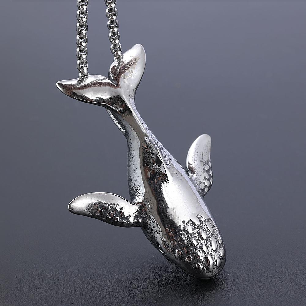 Mode 316L Edelstahl Anhänger Wal Anhänger Halskette Herren und Damen Einfacher Schmuck Halskette Geschenk Accessoires Großhandel