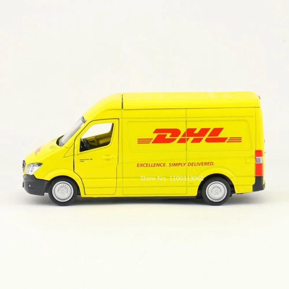 1/36 Benz DHL Express Delivery Truck Model Toy Sprinter MPV Business Vehicle Alloy Diecast Static Simulation Model for Boy Gifts