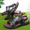 Men's sandals leather breathable non-slip and wear-resistant outer wear dual-purpose cool slippers men's summer new soft-soled beach shoes