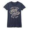 Billy Joel Long Island New York 1971 T-shirt aderente da donna Rock Morbido Musica
