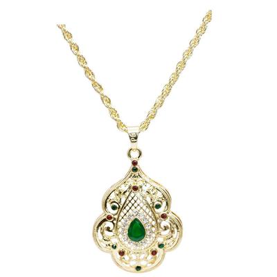 Collier Long pendentif couleur or pour femmes, cadeau de mariage ethnique, accessoire de fleur en métal