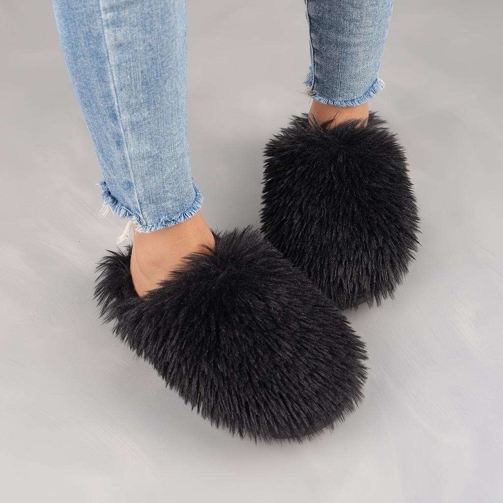 Women's Winter Plush Slip-On Slippers Warm Non-Slip Indoor House Shoes for Cold Weather Warm Slippers(Order A Size Up)