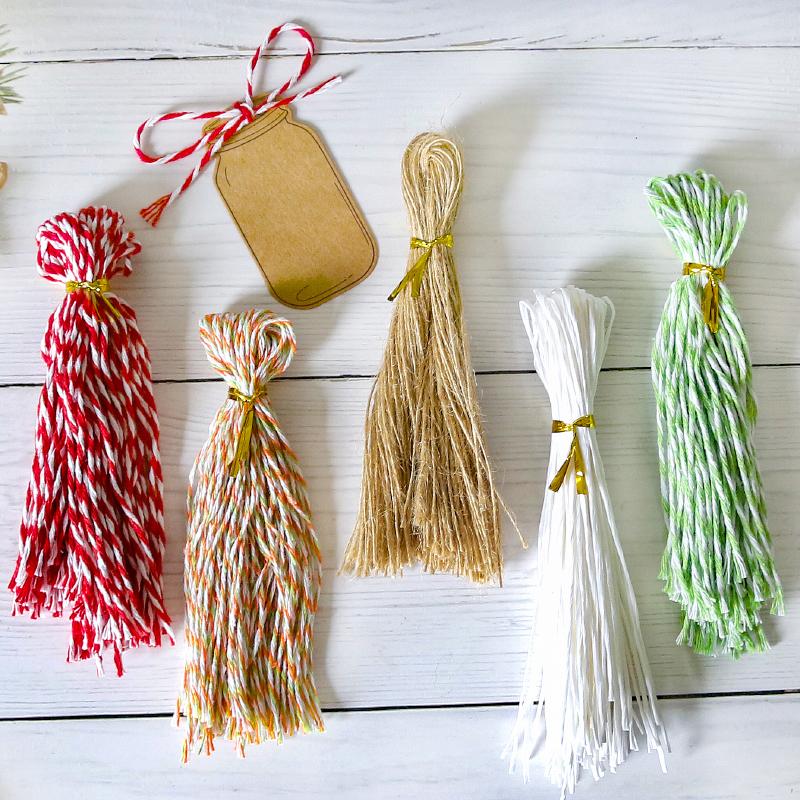 50pcs Vintage Natural Jute Rope Twisted Cord DIY Craft Cotton String DIY Sewing Wedding Decoration Gift Tag Packaging Rope