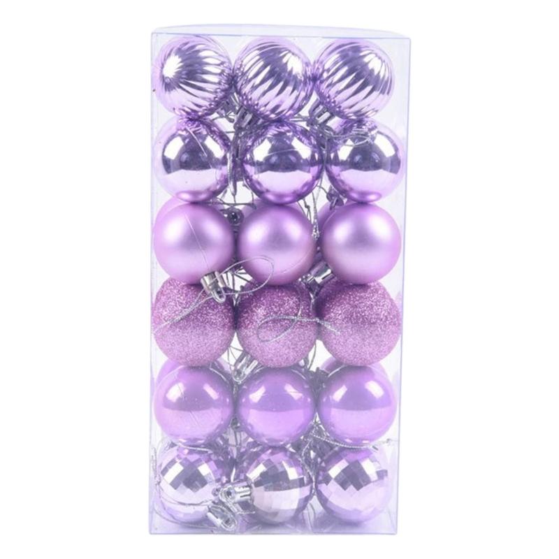 1 Box Christmas Ball Christmas Tree Ornament Home Christmas Hanging Pendant 2024 New Year Gift Holiday Party Decoration