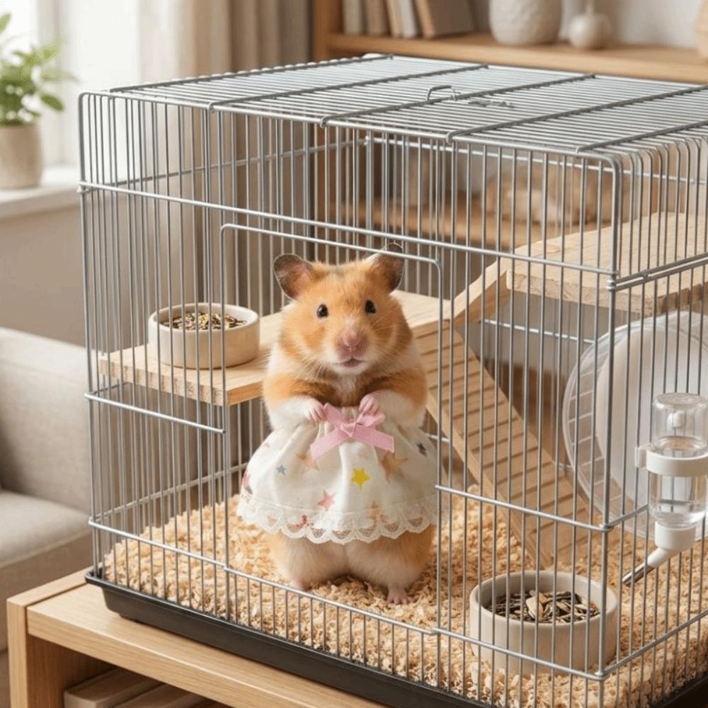 Soft Small Pet Bow Skirt Breathable Hamster Lace Skirt Guinea Pig Princess Dress Birthday Party