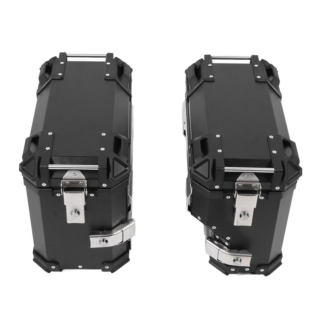 Pair of Motorcycle Side Case 35L Water Resistant Aluminum Alloy with Safety Lock and Handle Side Lug