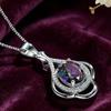 Huitan Women Copper Color Pendant Necklace Inlaid Bright Colorful Cubic Zirconia Fashion Accessories for Wedding Party Zircon