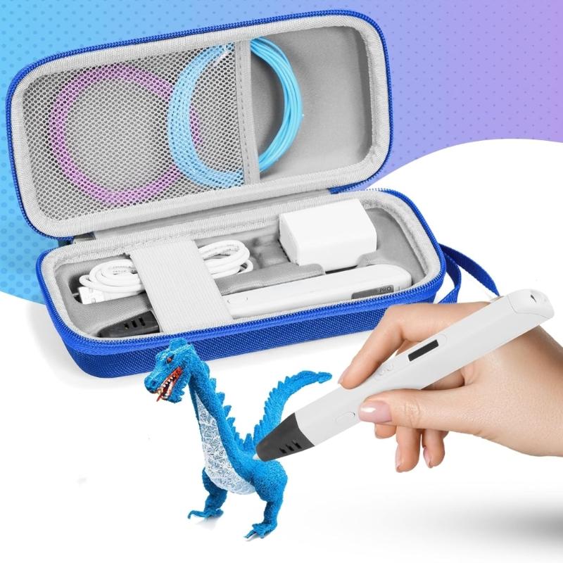 Portable Carrying Case for MYNT3D Printing Pens with Waterproof EVA Construction Shockproof and Accessory Storage Pocket