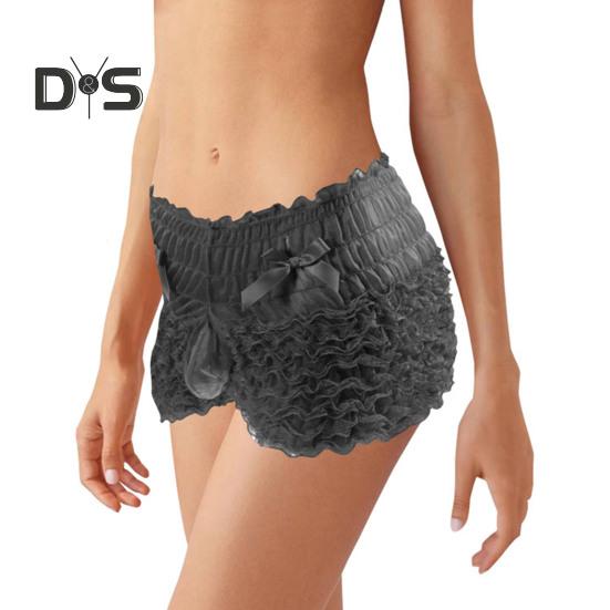 Menn Sexy høy midje undertøy Mesh blonder shorts truser med sløyfedekor ensfarget truser med høy midje