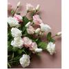 4 Pcs Rose Artificial Silk Lisianthus Fake Real Touch Flower with Long Stem Faux White Peonies Bouquet for Wedding Party Home Indoor Decor Flower
