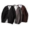 New Autumn V-neck Solid Color Knitted Cardigan Korean Version Knitted Top Slim Sweater Coat Men's Cardigan