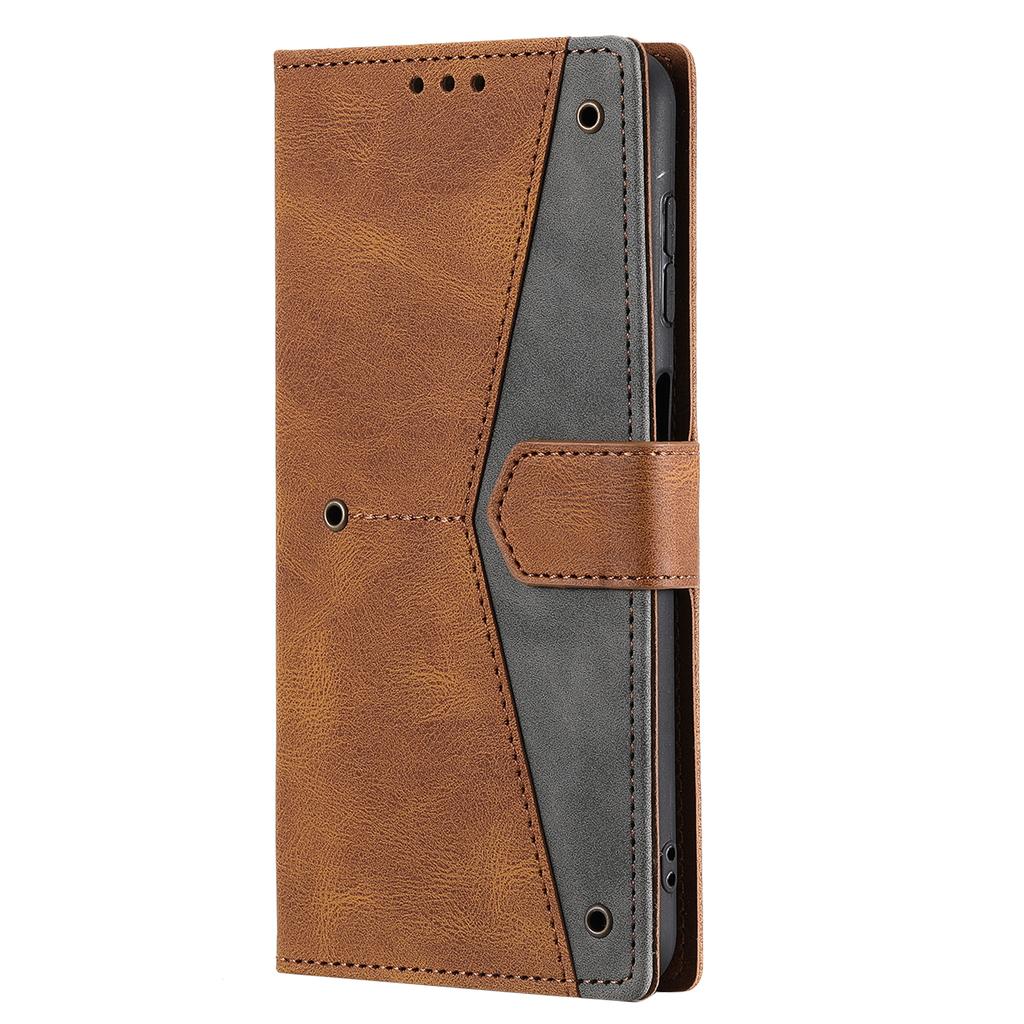 For Samsung Galaxy A16 5G/A16 4G Leather Case Splicing Stitching Wallet Stand Phone Cover with Strap