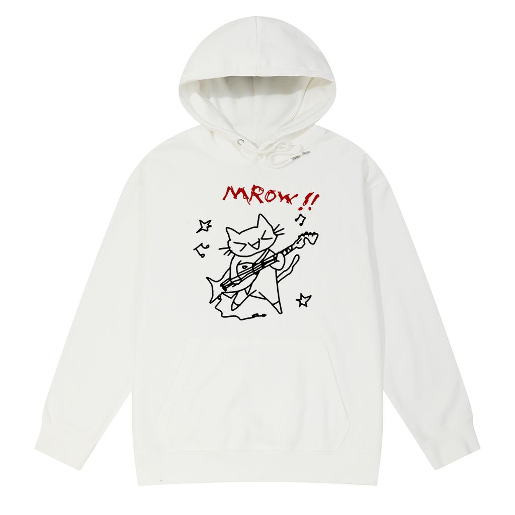 Rock Cat Guitar Vintage Hoodies Sweatshirts Music Boys Girls Sweater Clothes Men Women Unisex Cotton Popular Fashion