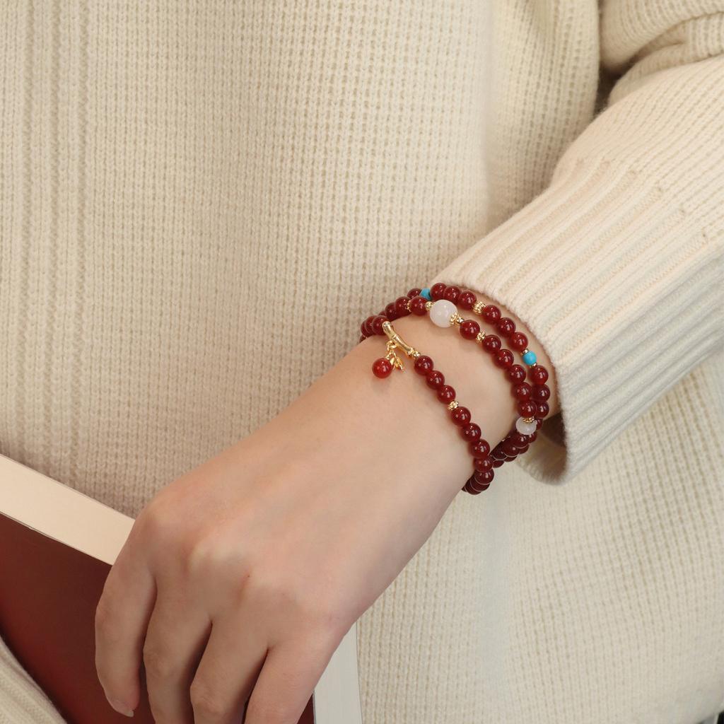 Natural Stone Beaded Bracelet Agate Bracelet.fashion Women Daily Jewelry Gift