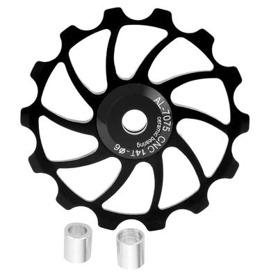 Radfahren Fahrrad Hinterradschaltwerk Fahrradführungsrolle Schaltwerksrolle Teile 14Z Aluminiumlegierung Führungsrad Schwarz