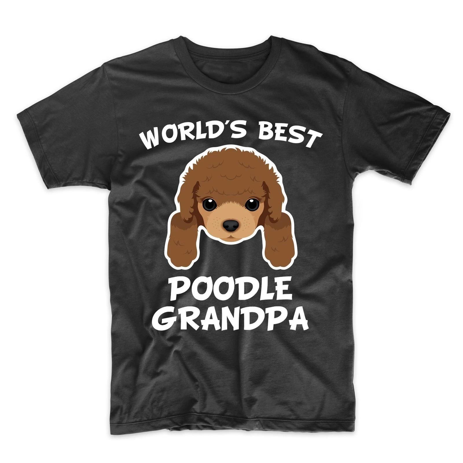 Poodle Grandpa Shirt - World s Best Poodle Grandpa Dog Granddog T-Shirt S